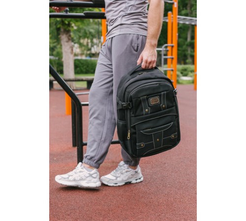 Рюкзак HEIKKI DESERTED (ХЕЙКИ) универсальный, отделение для ноутбука, EVA-спинка, черный, 48х34х18 см, 273876