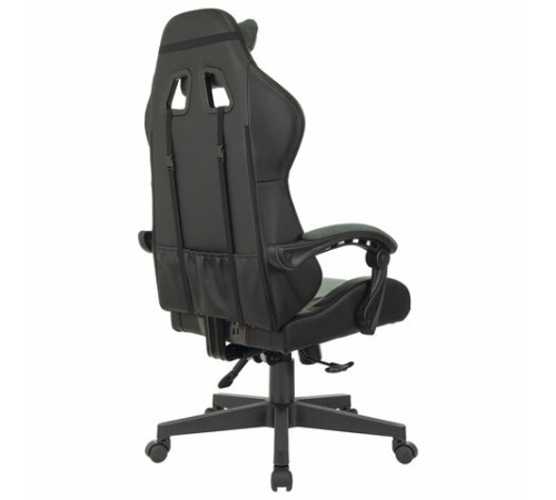 Кресло компьютерное BRABIX "Striker GM-121", синхромеханизм, 2 подушки, экокожа/велюр, черное/серое, 532961