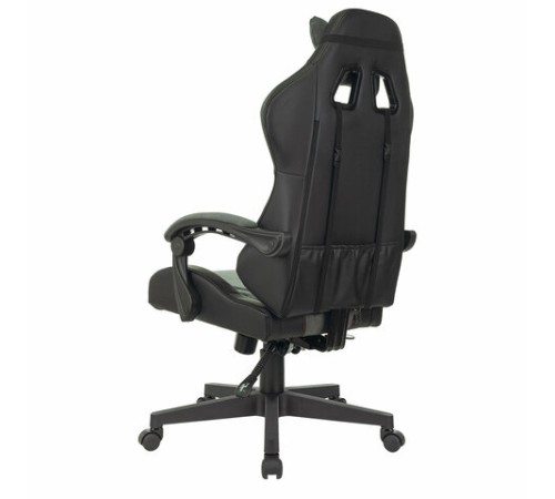 Кресло компьютерное BRABIX "Striker GM-121", синхромеханизм, 2 подушки, экокожа/велюр, черное/серое, 532961