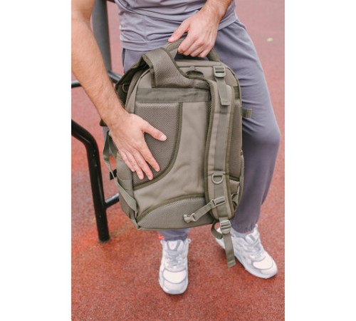Рюкзак HEIKKI DESERTED (ХЕЙКИ) универсальный, 3 отделения, эргономичный, багажная лента, хаки, 47х33х17 см, 273877