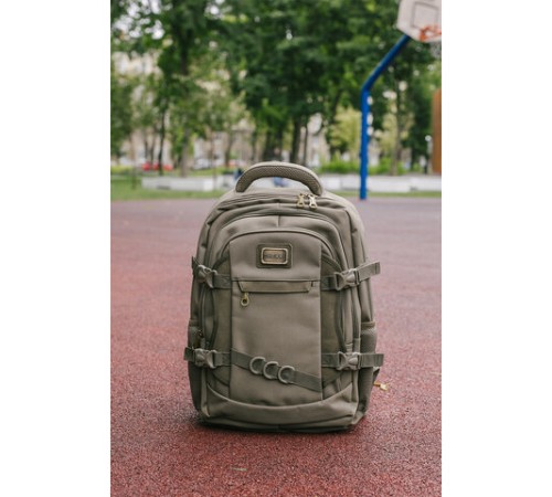 Рюкзак HEIKKI DESERTED (ХЕЙКИ) универсальный, 3 отделения, эргономичный, багажная лента, хаки, 47х33х17 см, 273877