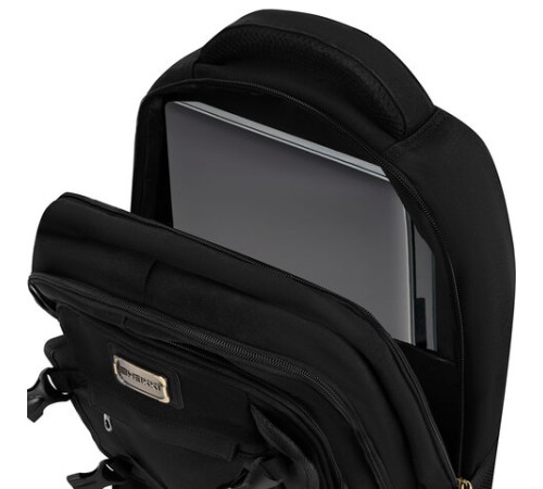 Рюкзак HEIKKI DESERTED (ХЕЙКИ) универсальный, 3 отделения, эргономичный, багажная лента, черный, 47х33х17 см, 273878