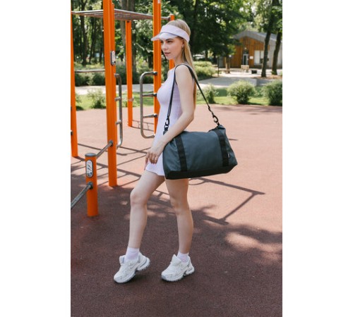 Сумка спортивная HEIKKI QUICK MOVE (ХЕЙКИ), карман на молнии, багажная лента, серая, 41х32х15 см, 273879