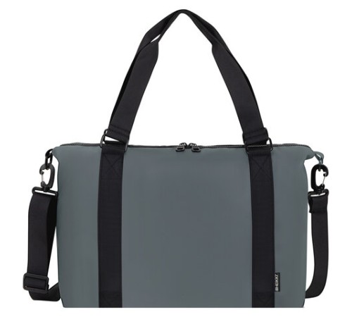 Сумка спортивная HEIKKI QUICK MOVE (ХЕЙКИ), карман на молнии, багажная лента, серая, 41х32х15 см, 273879