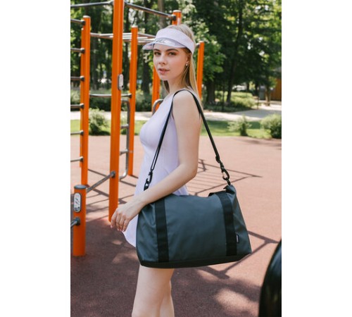 Сумка спортивная HEIKKI QUICK MOVE (ХЕЙКИ), карман на молнии, багажная лента, серая, 41х32х15 см, 273879