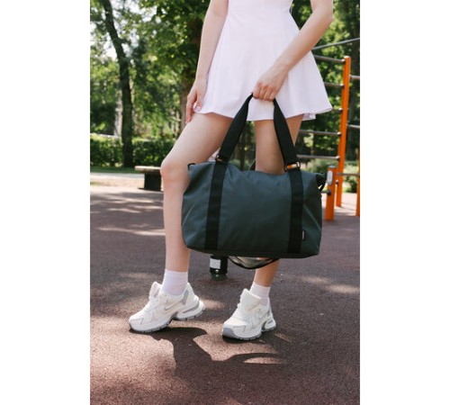 Сумка спортивная HEIKKI QUICK MOVE (ХЕЙКИ), карман на молнии, багажная лента, серая, 41х32х15 см, 273879