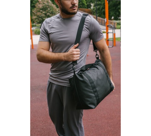 Сумка спортивная HEIKKI QUICK MOVE (ХЕЙКИ), карман на молнии, багажная лента, черная, 41х32х15 см, 273880