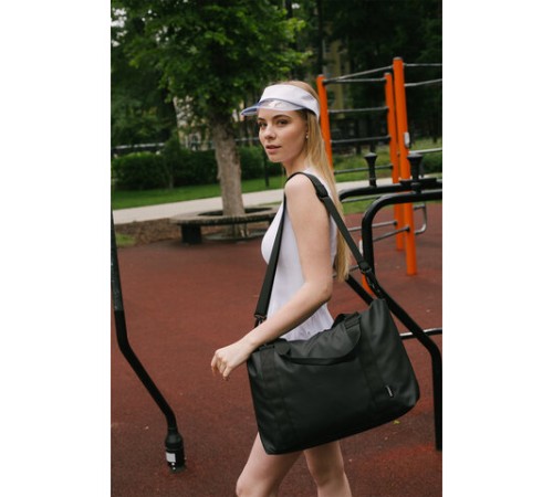 Сумка спортивная HEIKKI QUICK MOVE (ХЕЙКИ), карман на молнии, багажная лента, черная, 41х32х15 см, 273880
