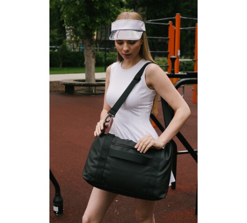 Сумка спортивная HEIKKI QUICK MOVE (ХЕЙКИ), карман на молнии, багажная лента, черная, 41х32х15 см, 273880