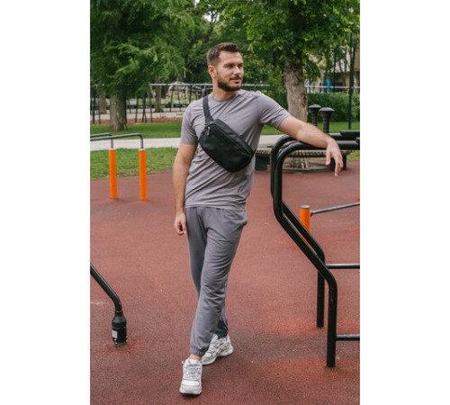 Сумка на пояс HEIKKI RIO (ХЕЙКИ) регулируемый ремень, черная, 28х16х9 см, 273886