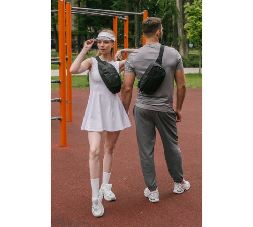 Сумка на пояс HEIKKI RIO (ХЕЙКИ) регулируемый ремень, черная, 28х16х9 см, 273886