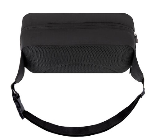 Сумка на пояс HEIKKI RIO (ХЕЙКИ) регулируемый ремень, черная, 28х16х9 см, 273886