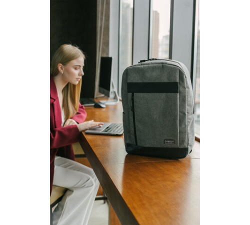 Рюкзак HEIKKI PLANE (ХЕЙКИ) универсальный, отделение для ноутбука, серый, 42х30х14 см, 273887