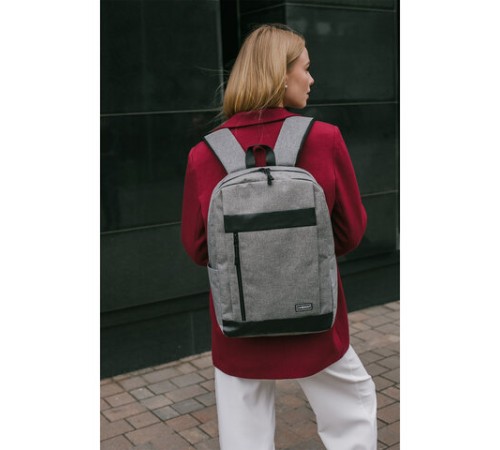 Рюкзак HEIKKI PLANE (ХЕЙКИ) универсальный, отделение для ноутбука, серый, 42х30х14 см, 273887