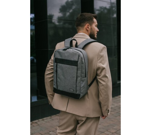 Рюкзак HEIKKI PLANE (ХЕЙКИ) универсальный, отделение для ноутбука, серый, 42х30х14 см, 273887