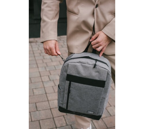 Рюкзак HEIKKI PLANE (ХЕЙКИ) универсальный, отделение для ноутбука, серый, 42х30х14 см, 273887