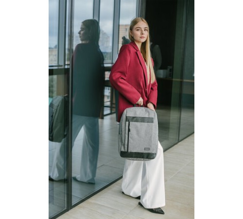 Рюкзак HEIKKI PLANE (ХЕЙКИ) универсальный, отделение для ноутбука, серый, 42х30х14 см, 273887