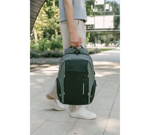 Рюкзак HEIKKI OUTLOOK (ХЕЙКИ) универсальный, отделение для ноутбука, серый, 46x32x16 см, 273890