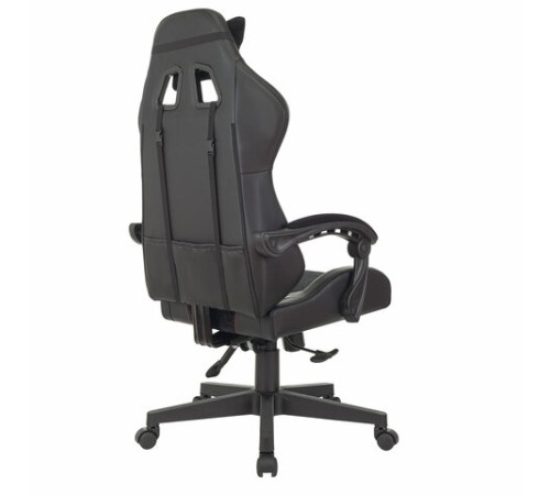 Кресло компьютерное BRABIX "Striker GM-121", синхромеханизм, 2 подушки, экокожа/велюр, черное, 532962