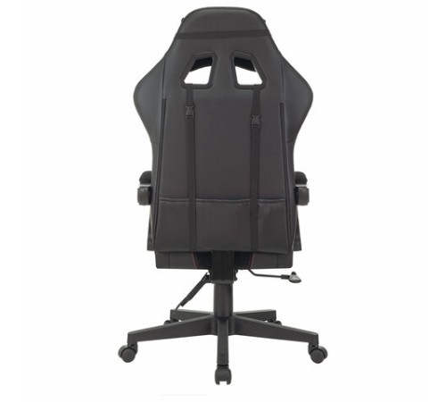 Кресло компьютерное BRABIX "Striker GM-121", синхромеханизм, 2 подушки, экокожа/велюр, черное, 532962