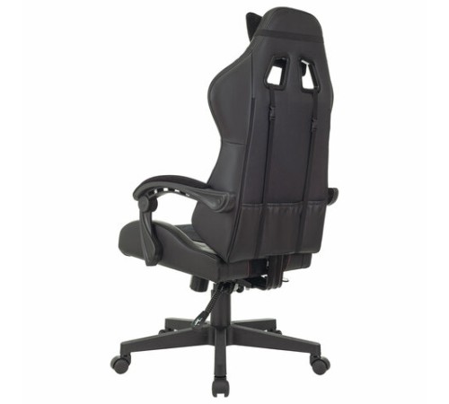 Кресло компьютерное BRABIX "Striker GM-121", синхромеханизм, 2 подушки, экокожа/велюр, черное, 532962