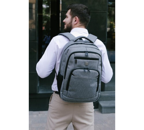 Рюкзак HEIKKI SECURE (ХЕЙКИ) универсальный, отделение для ноутбука, серый, 46x31x19 см, 273895