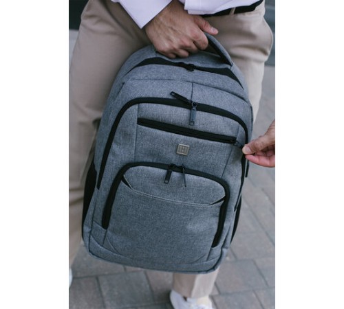 Рюкзак HEIKKI SECURE (ХЕЙКИ) универсальный, отделение для ноутбука, серый, 46x31x19 см, 273895