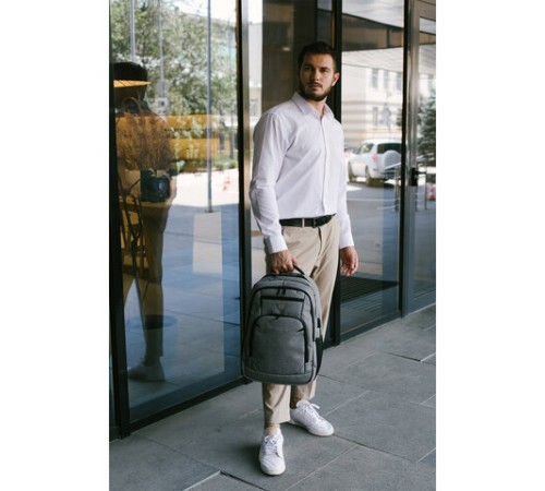 Рюкзак HEIKKI SECURE (ХЕЙКИ) универсальный, отделение для ноутбука, серый, 46x31x19 см, 273895