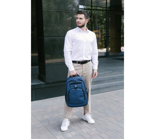 Рюкзак HEIKKI SECURE (ХЕЙКИ) универсальный, отделение для ноутбука, синий, 46x31x19 см, 273896