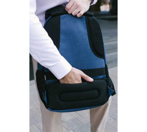 Рюкзак HEIKKI SECURE (ХЕЙКИ) универсальный, отделение для ноутбука, синий, 46x31x19 см, 273896