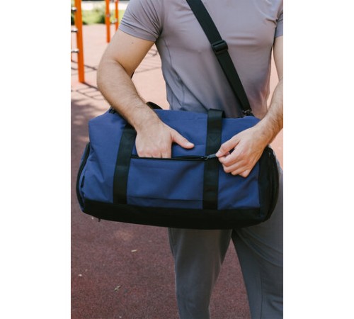 Сумка спортивная HEIKKI MOVE PLUS (ХЕЙКИ), отделение для обуви, синяя, 28х50х23 см, 273897