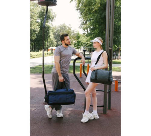 Сумка спортивная HEIKKI MOVE PLUS (ХЕЙКИ), отделение для обуви, синяя, 28х50х23 см, 273897