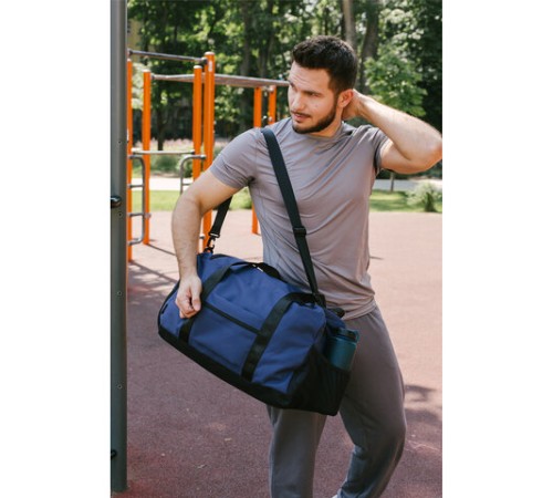 Сумка спортивная HEIKKI MOVE PLUS (ХЕЙКИ), отделение для обуви, синяя, 28х50х23 см, 273897