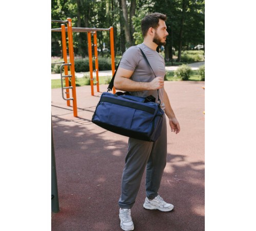 Сумка спортивная HEIKKI MOVE PLUS (ХЕЙКИ), отделение для обуви, синяя, 28х50х23 см, 273897