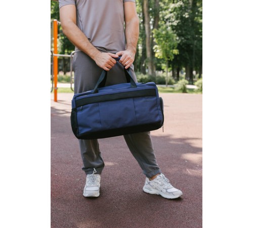 Сумка спортивная HEIKKI MOVE PLUS (ХЕЙКИ), отделение для обуви, синяя, 28х50х23 см, 273897