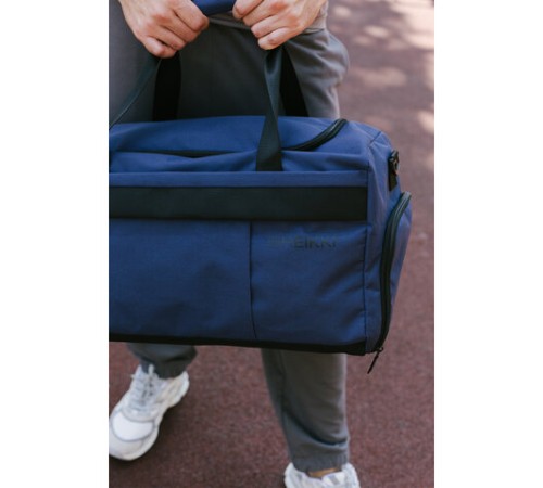 Сумка спортивная HEIKKI MOVE PLUS (ХЕЙКИ), отделение для обуви, синяя, 28х50х23 см, 273897
