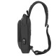 Рюкзак однолямочный HEIKKI FEATURE (ХЕЙКИ), кодовый замок, USB-порт, черный, 32x16x6 см, 273900