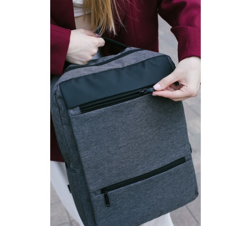 Рюкзак HEIKKI PANEL (ХЕЙКИ), отделение для ноутбука, USB-порт, серый, 44x30x13 см, 273903