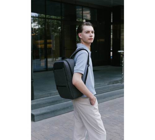 Рюкзак HEIKKI PANEL (ХЕЙКИ), отделение для ноутбука, USB-порт, серый, 44x30x13 см, 273903