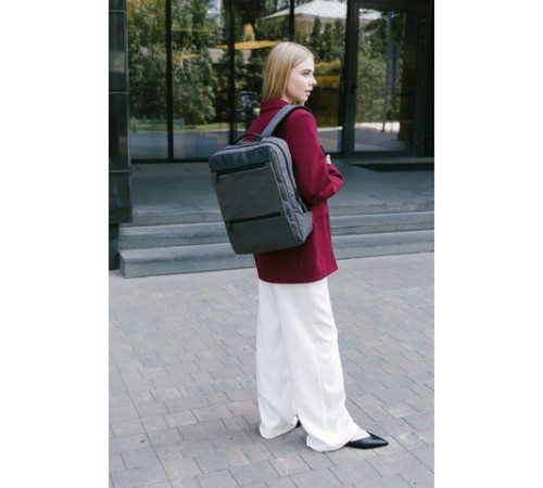 Рюкзак HEIKKI PANEL (ХЕЙКИ), отделение для ноутбука, USB-порт, серый, 44x30x13 см, 273903