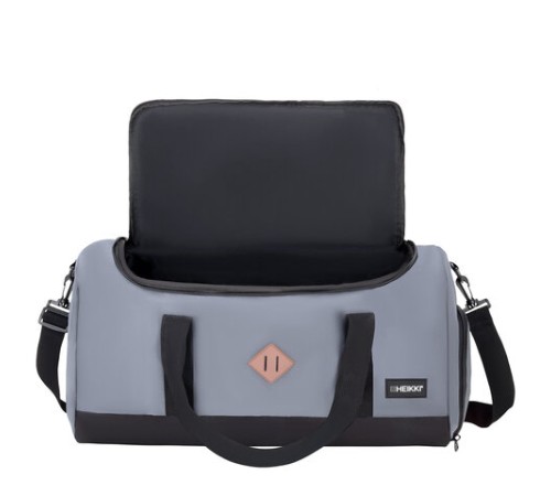 Сумка спортивная HEIKKI MOVE RENOWNED (ХЕЙКИ), отделение для обуви, серая, 28x51x26 см, 273910