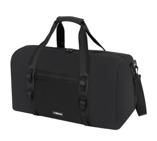Сумка спортивная HEIKKI WORKOUT (ХЕЙКИ), карман на молнии, черная, 28x51x25 см, 273916