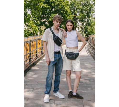 Сумка на пояс HEIKKI PROMPT (ХЕЙКИ), 2 отделения, регулируемый ремень, светоотражающие элементы, черная, 35х14х4см, 273922