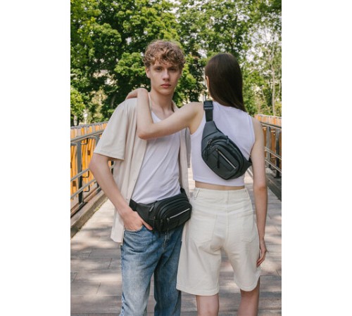 Сумка на пояс HEIKKI PROMPT (ХЕЙКИ), 2 отделения, регулируемый ремень, светоотражающие элементы, черная, 35х14х4см, 273922