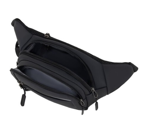 Сумка на пояс HEIKKI PROMPT (ХЕЙКИ), 2 отделения, регулируемый ремень, светоотражающие элементы, черная, 35х14х4см, 273922