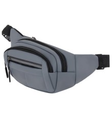 Сумка на пояс HEIKKI PROMPT (ХЕЙКИ), 2 отделения, регулируемый ремень, светоотражающие элементы, серая, 35х14х4см, 273925