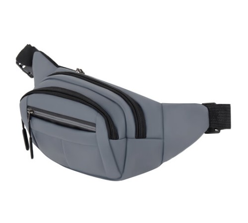 Сумка на пояс HEIKKI PROMPT (ХЕЙКИ), 2 отделения, регулируемый ремень, светоотражающие элементы, серая, 35х14х4см, 273925
