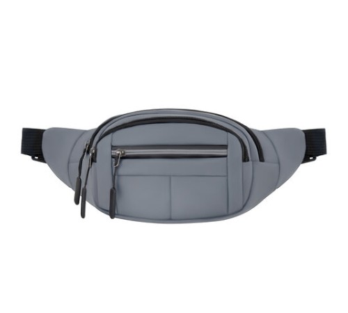 Сумка на пояс HEIKKI PROMPT (ХЕЙКИ), 2 отделения, регулируемый ремень, светоотражающие элементы, серая, 35х14х4см, 273925