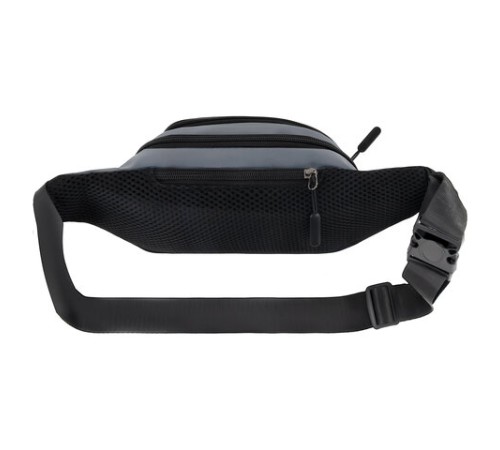 Сумка на пояс HEIKKI PROMPT (ХЕЙКИ), 2 отделения, регулируемый ремень, светоотражающие элементы, серая, 35х14х4см, 273925