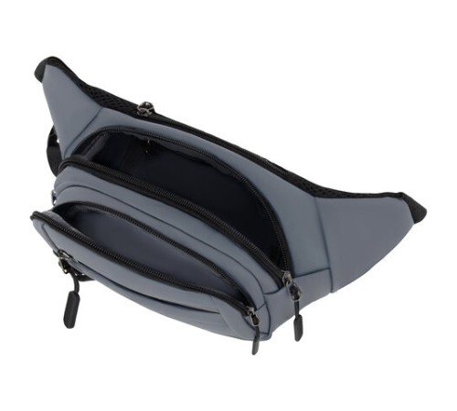 Сумка на пояс HEIKKI PROMPT (ХЕЙКИ), 2 отделения, регулируемый ремень, светоотражающие элементы, серая, 35х14х4см, 273925